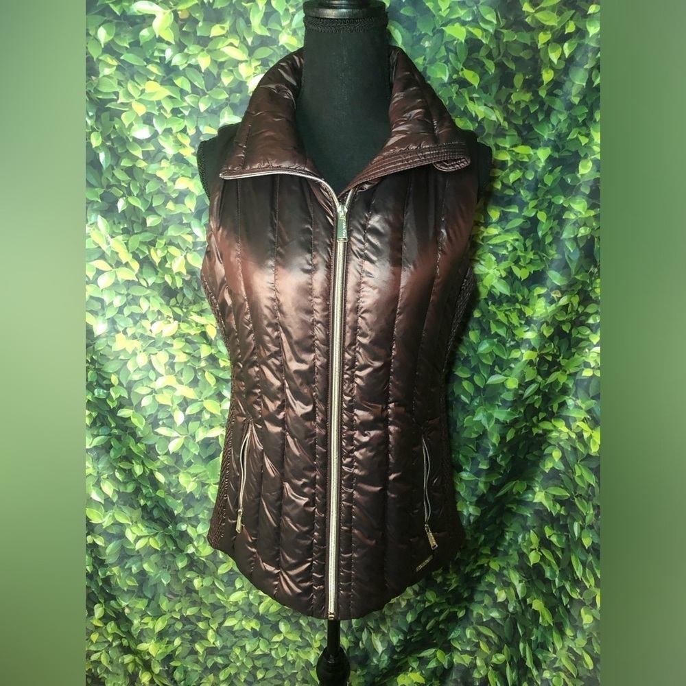 Calvin Klein Deep Wine Quilted Zip-Up Vest